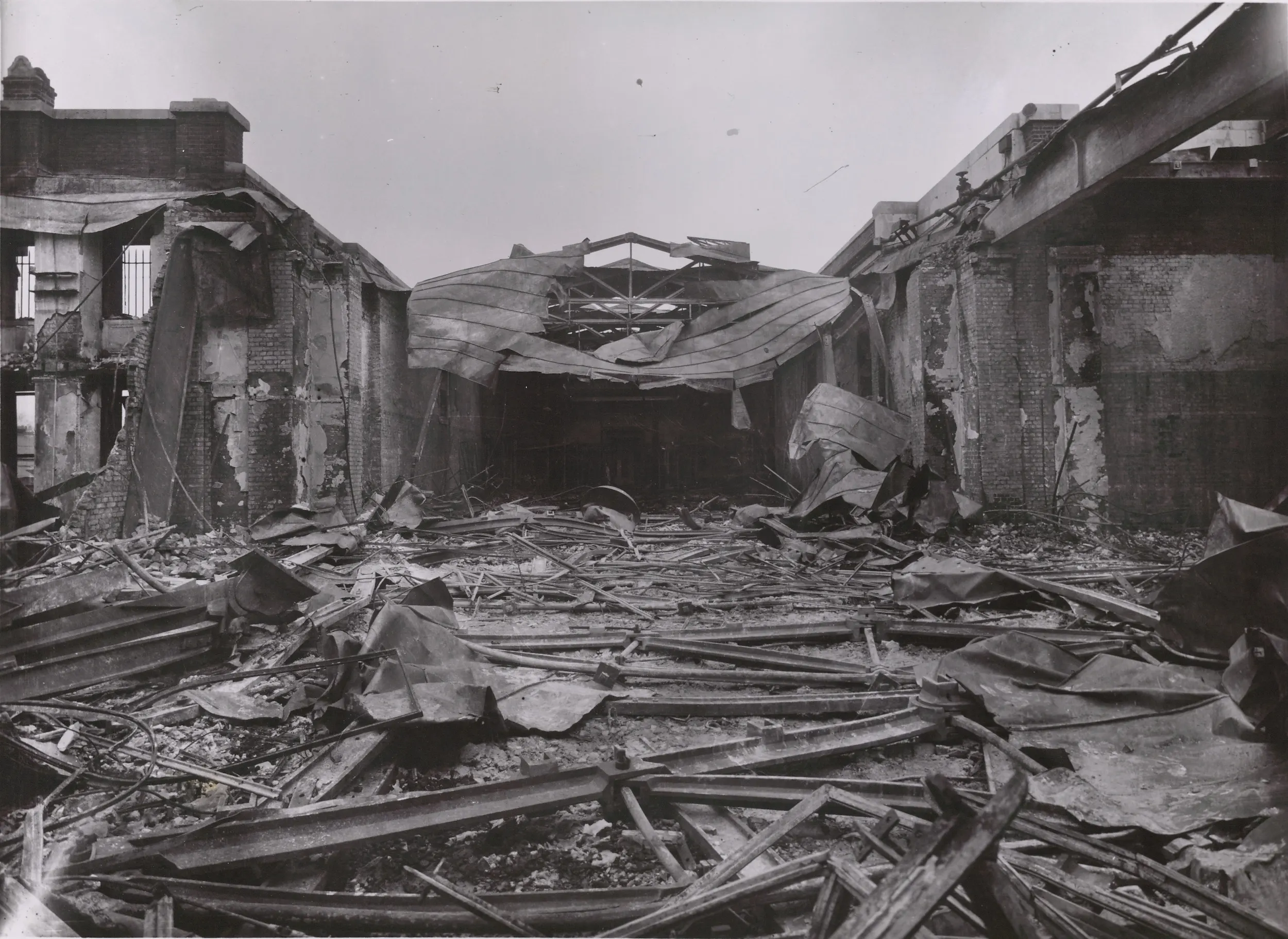 Blitz damage Greek and Roman Galleries, Room 69 towards 70. © The Trustees of the British Museum.